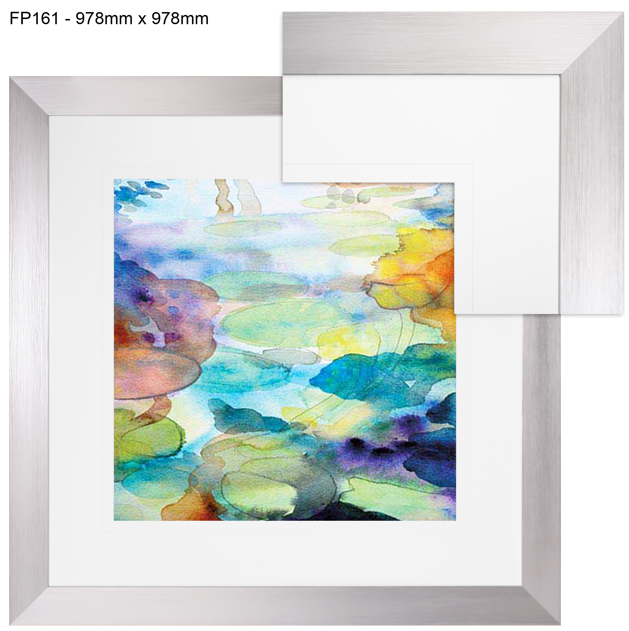 FP161 Wall décor art framed print absract silver frame